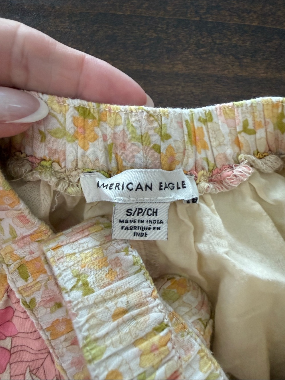 American Eagle Outfitters Yellow and Pink Floral Backless Tiered Sundress - Picture 5 of 6